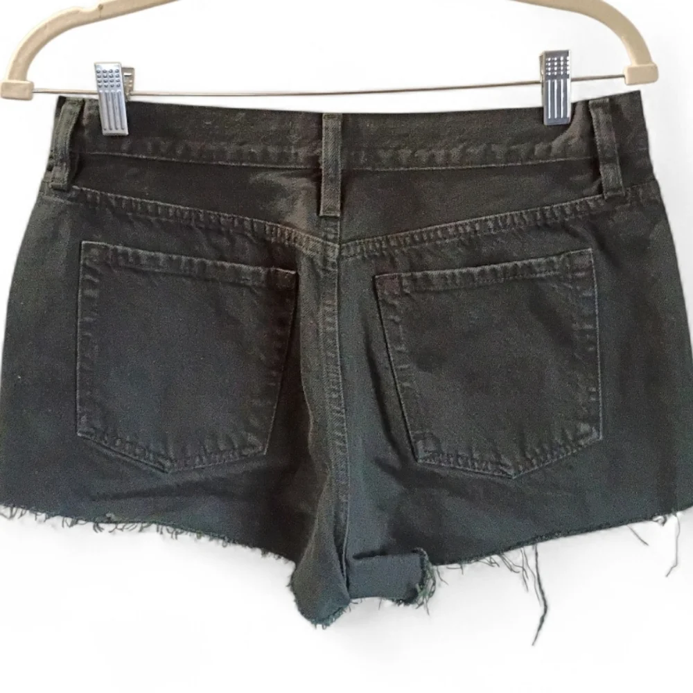 Revolve Frame Front Cuff Short Adrift Black 25 Frayed Hem Shortie Shorts